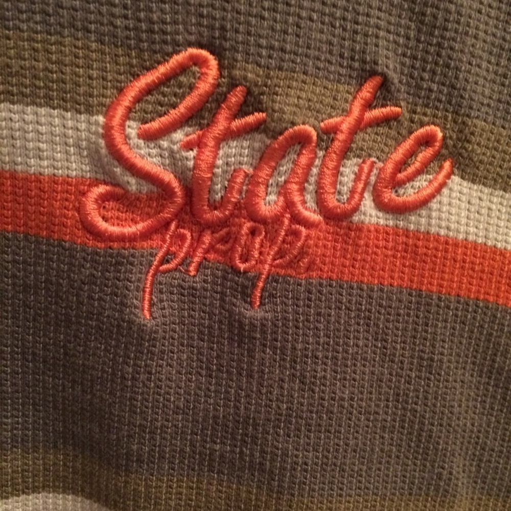 Mens waffle knit long sleeved shirt - Picture 3 of 4
